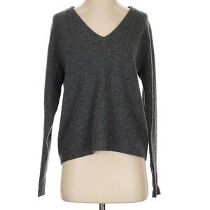 Reformation Cashmere Relaxed V-Neck Sweater Classic Soft Dark Grey size XS